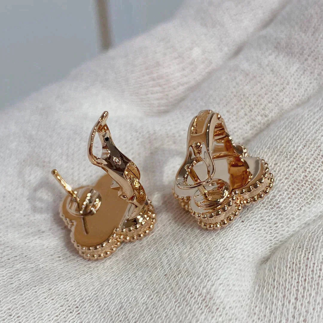 ¡®Moco¡¯CLOVER MEDIUM 1 MOTIFS CARNELIAN DIAMOND earrings