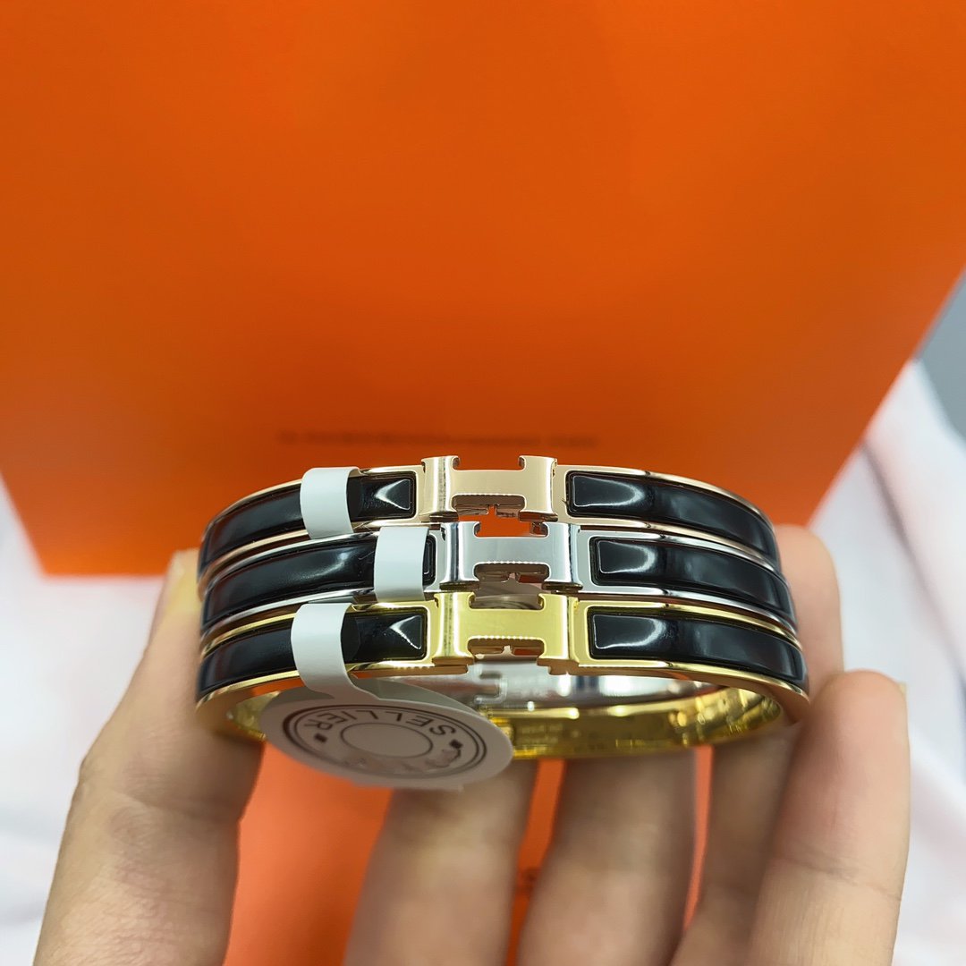¡®Moco¡¯CLASSIC HM CLIC BLACK 8MM ENAMEL BRACELET
