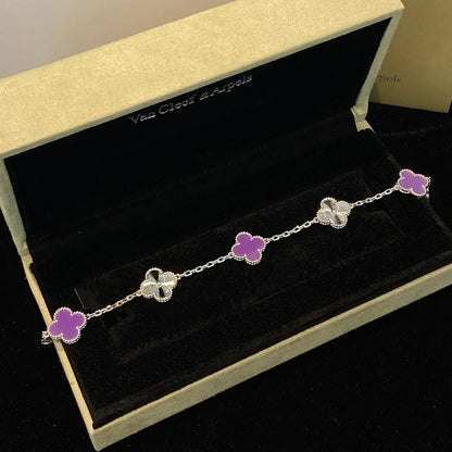 [Moco jewelrys] CLOVER 5 MOTIF VIOLET BRACELET COLLECTION