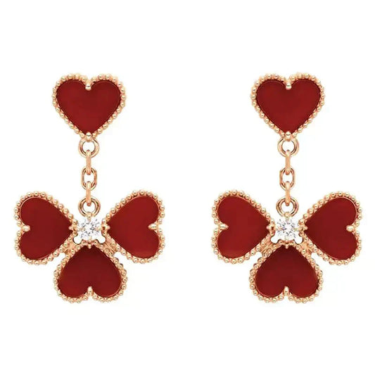 [moco jewelrys]SWEET CLOVER CARNELIAN EARRINGS