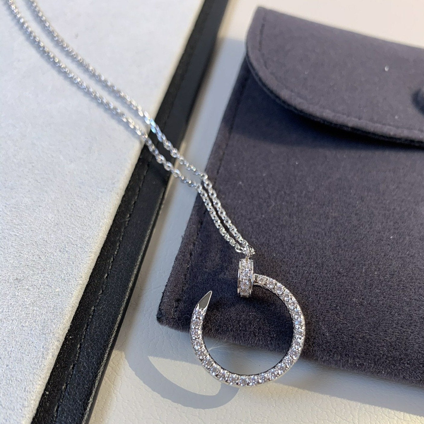 [moco jewelrys]JUSTE HALSKETTE SILBER DIAMANTEN