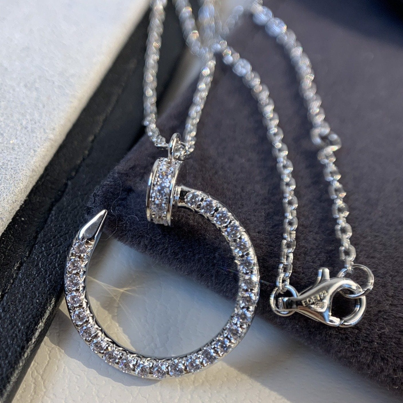 [moco jewelrys]JUSTE HALSKETTE SILBER DIAMANTEN