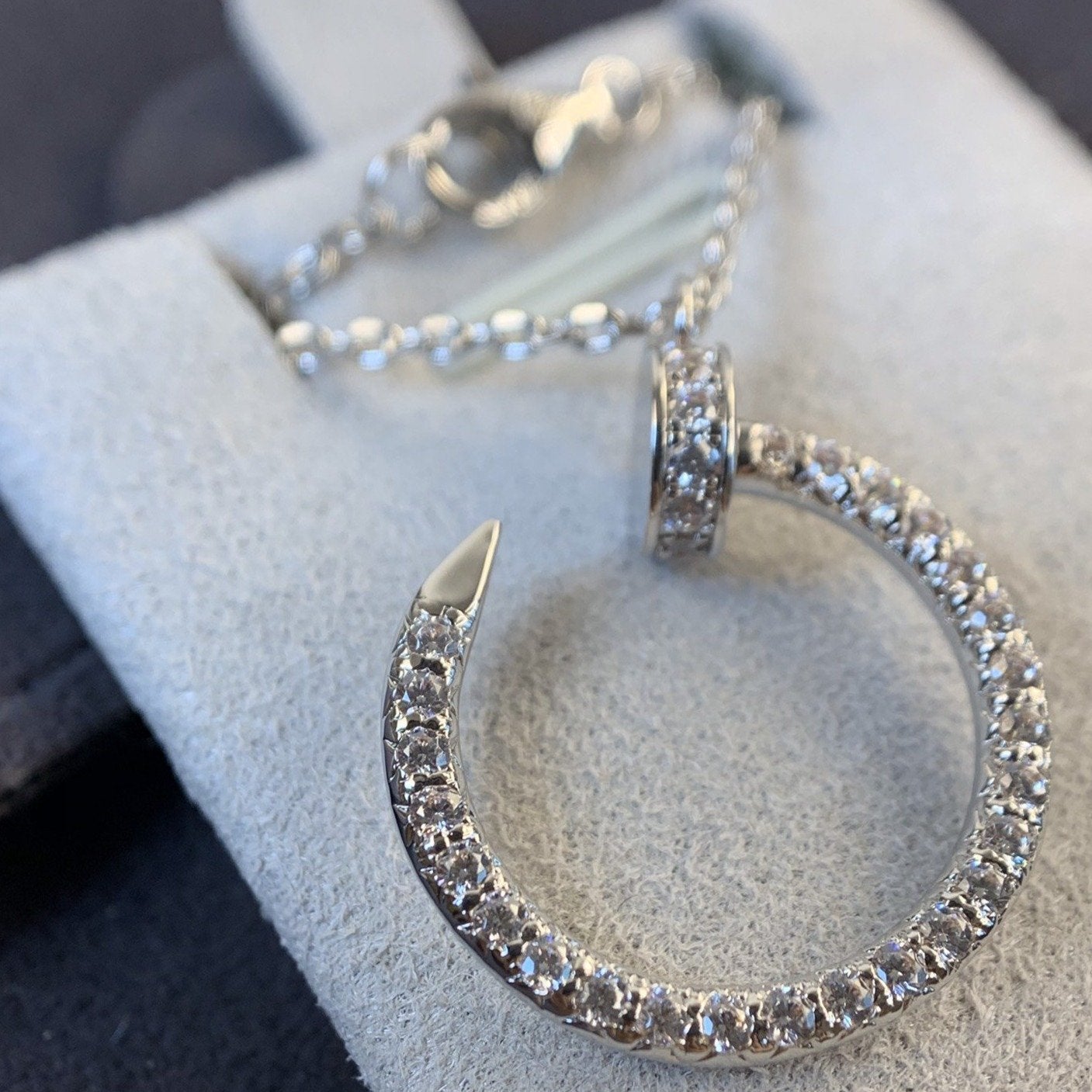 [moco jewelrys]JUSTE HALSKETTE SILBER DIAMANTEN