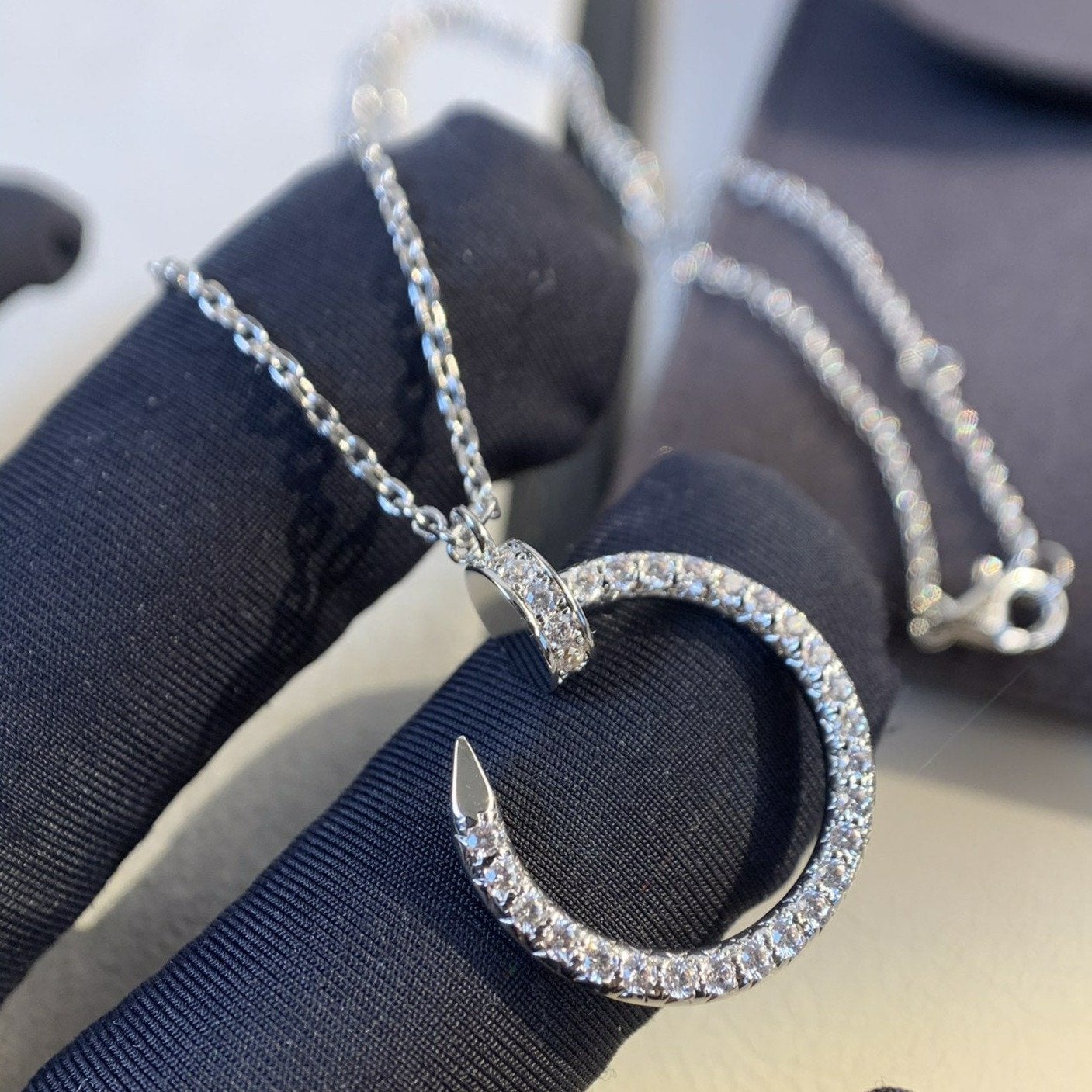 [moco jewelrys]JUSTE HALSKETTE SILBER DIAMANTEN
