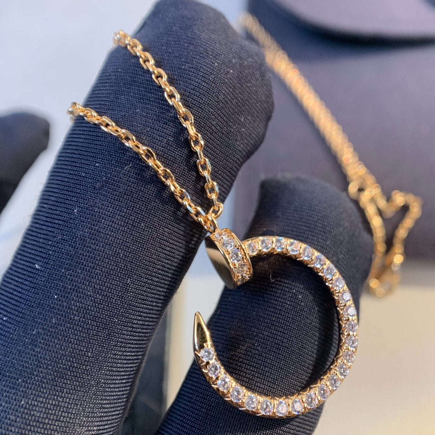 [moco jewelrys]JUSTE NECKLACE PINK GOLD DIAMONDS