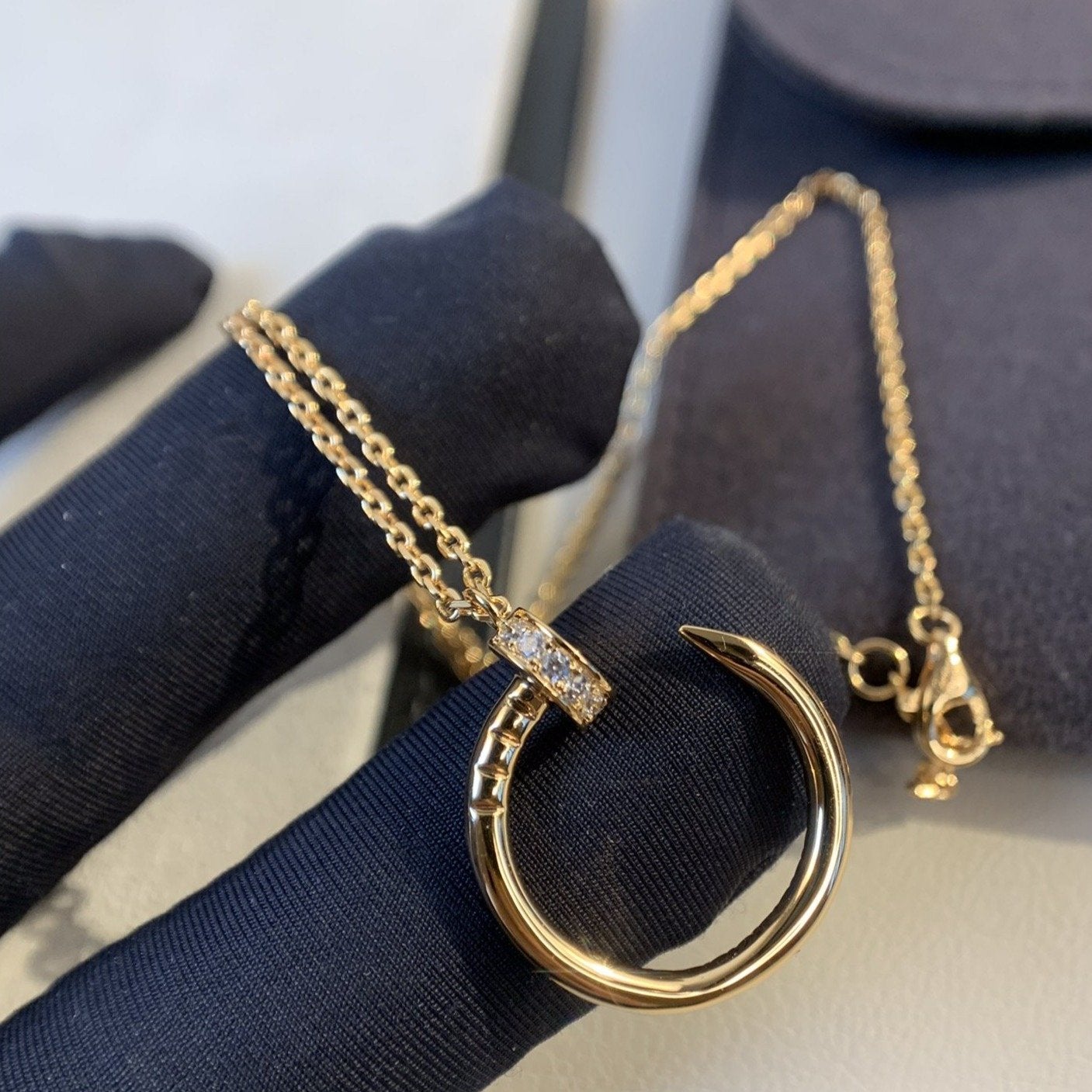 [moco jewelrys]JUSTE NECKLACE PINK GOLD DIAMONDS