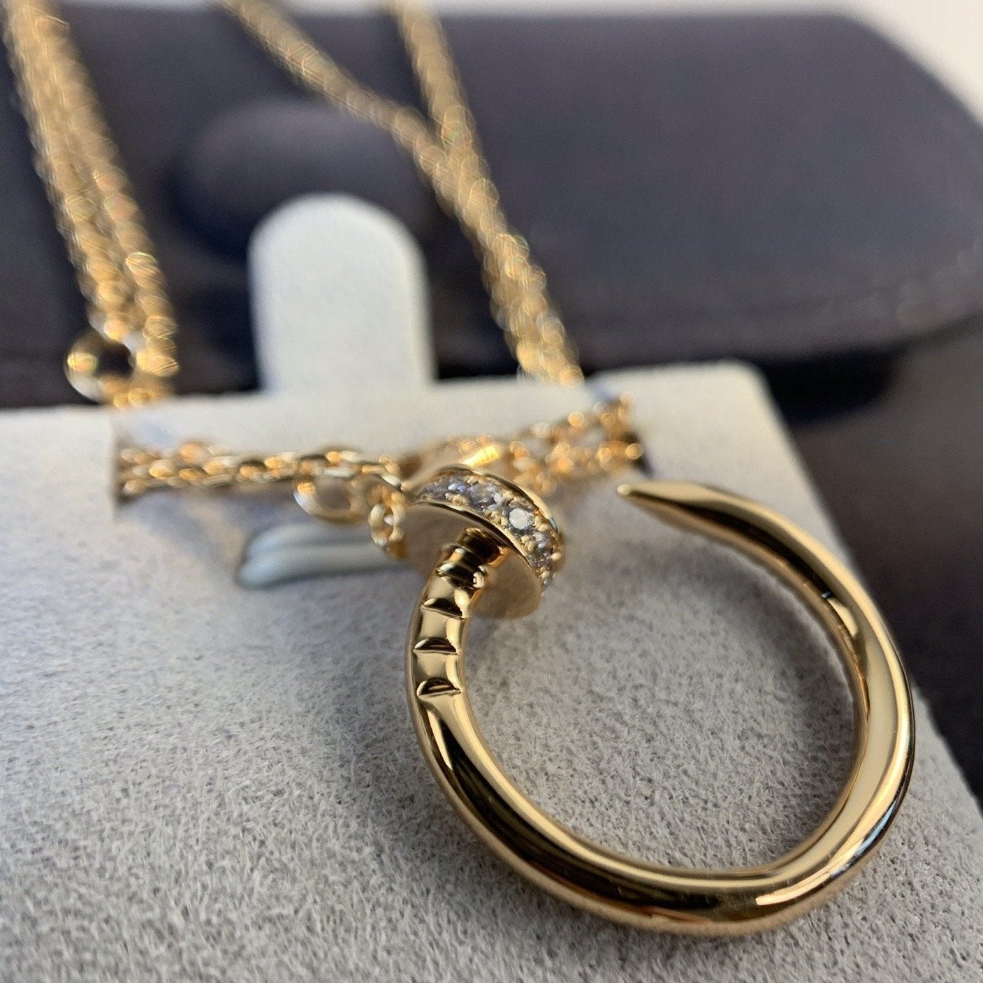 [moco jewelrys]JUSTE NECKLACE PINK GOLD DIAMONDS