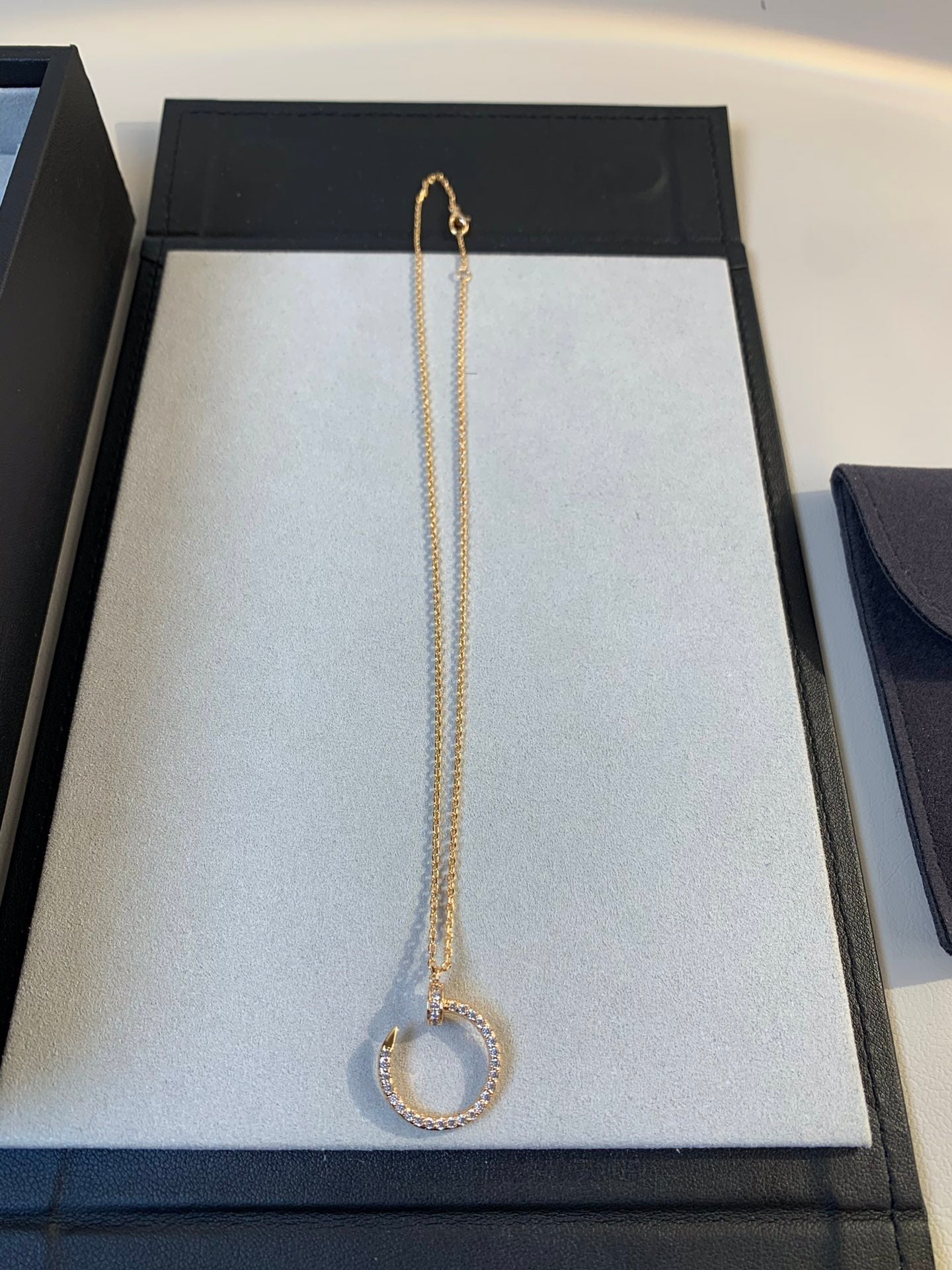[moco jewelrys]JUSTE NECKLACE PINK GOLD DIAMONDS
