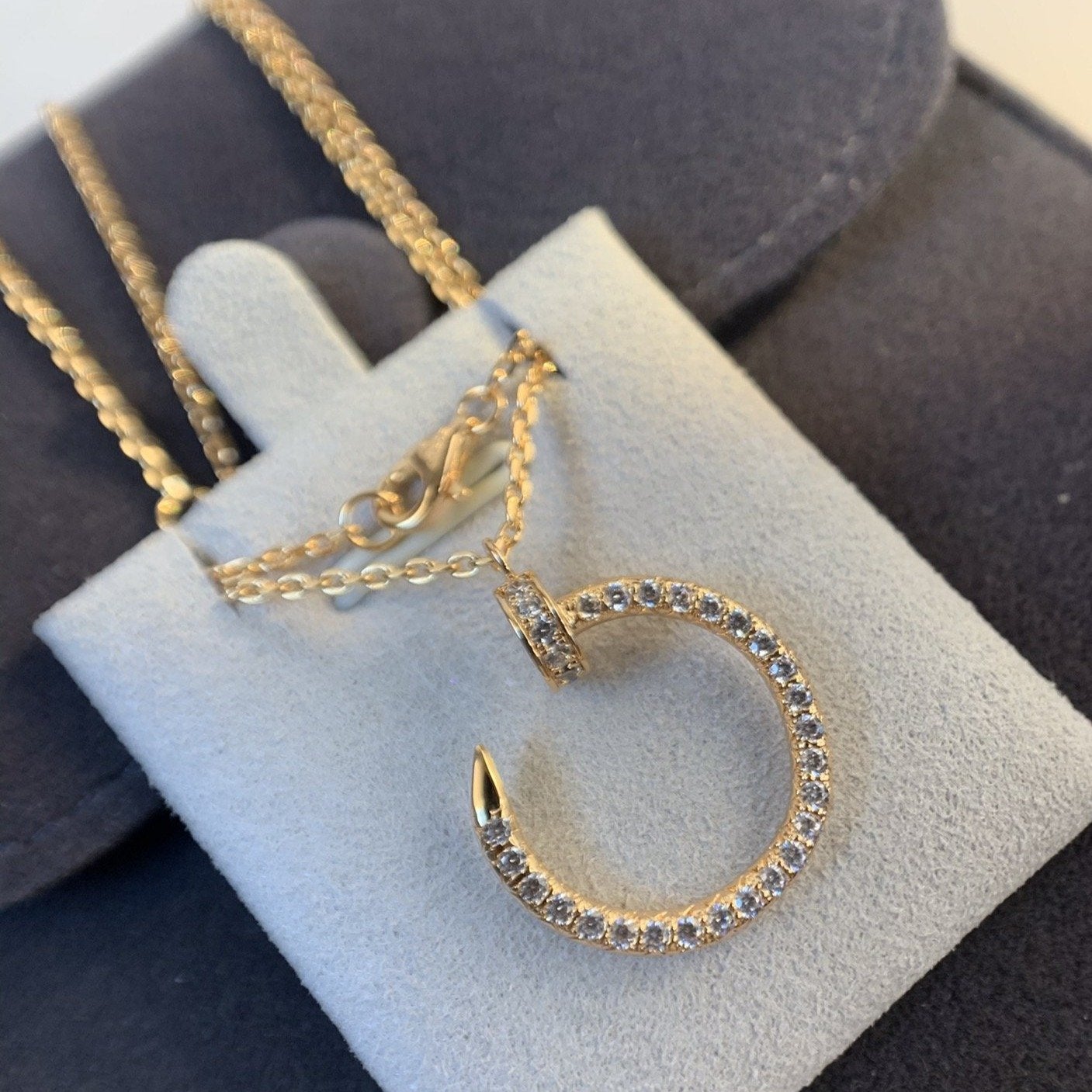 [moco jewelrys]JUSTE NECKLACE PINK GOLD DIAMONDS