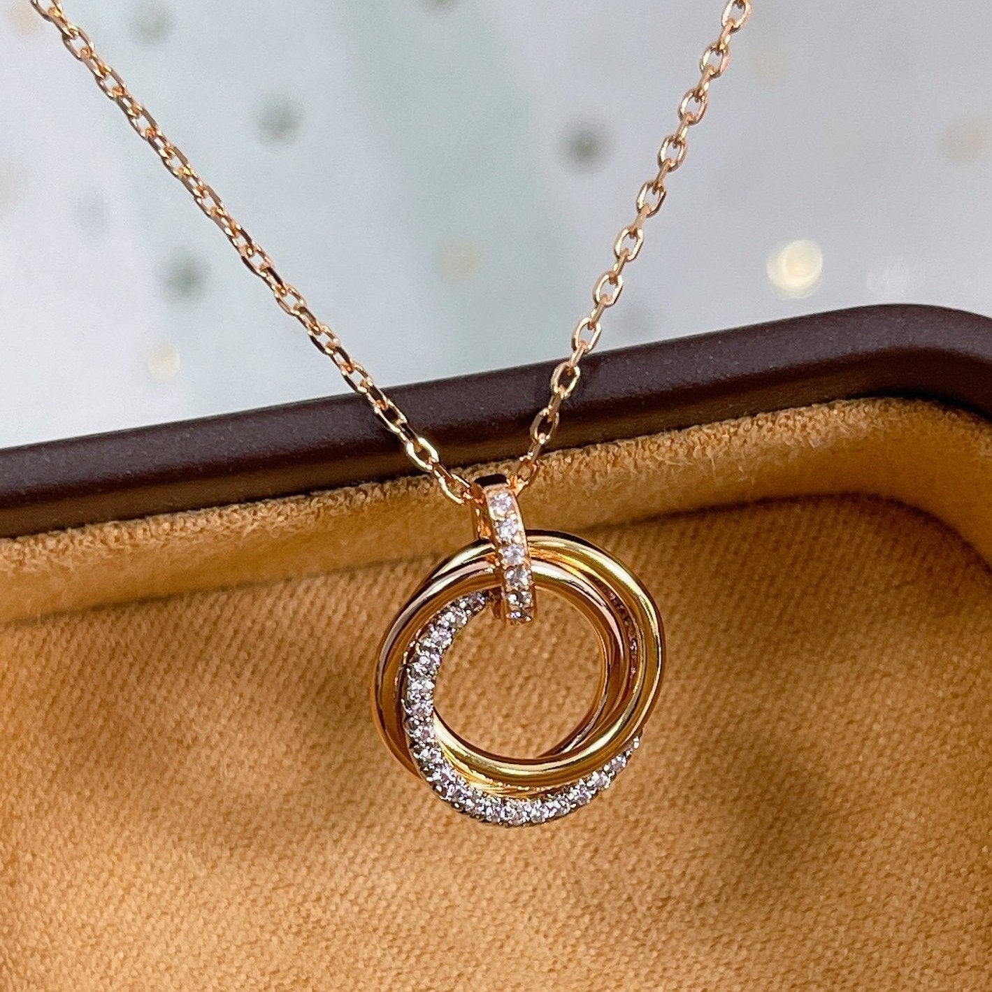 [moco jewelrys]TRINITY HALSKETTE SILBER GOLD ROSÉGOLD DIAMANTEN