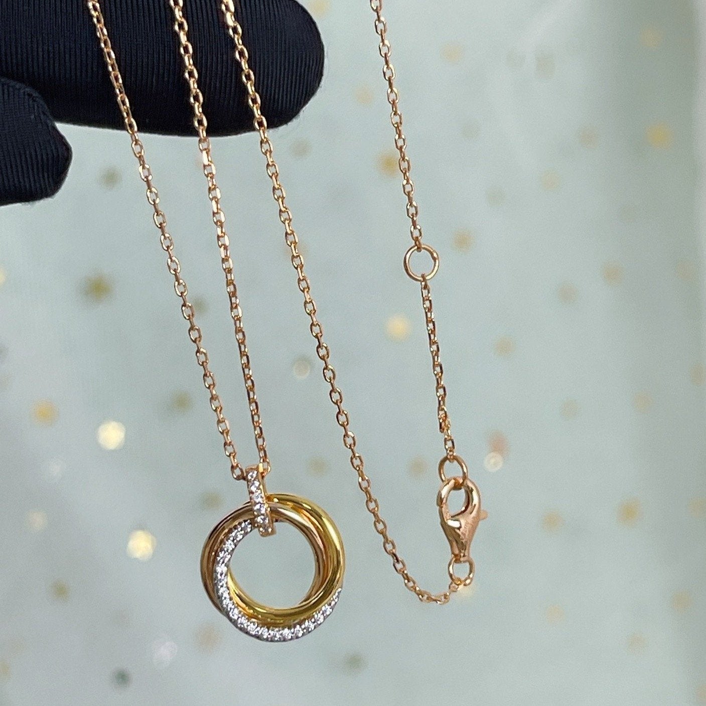 [moco jewelrys]TRINITY HALSKETTE SILBER GOLD ROSÉGOLD DIAMANTEN