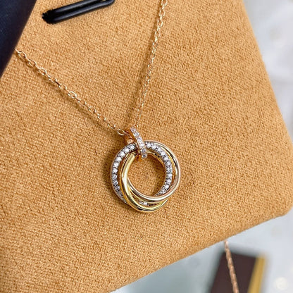 [moco jewelrys]TRINITY HALSKETTE SILBER GOLD ROSÉGOLD DIAMANTEN