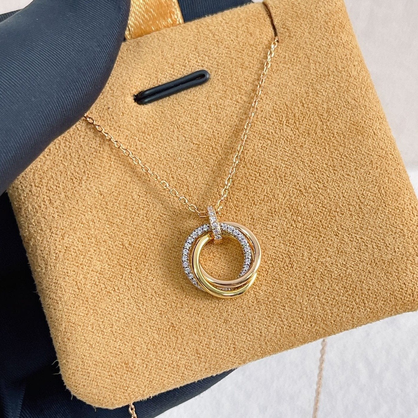 [moco jewelrys]TRINITY HALSKETTE SILBER GOLD ROSÉGOLD DIAMANTEN