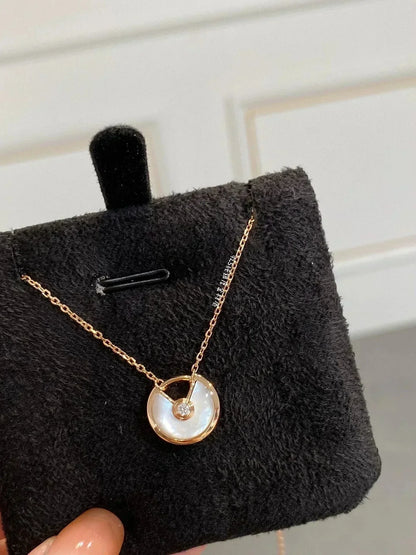 [moco jewelrys]AMULETTE ROSE GOLD MOP NECKLACE