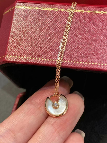 [moco jewelrys]AMULETTE ROSE GOLD MOP NECKLACE