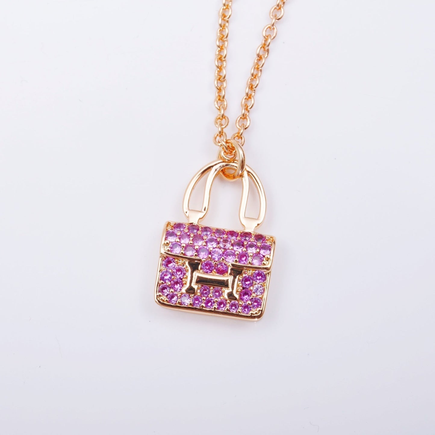 [moco jewelrys]Halskette mit Anhänger "CONSTANCE" mit violettem Diamanten