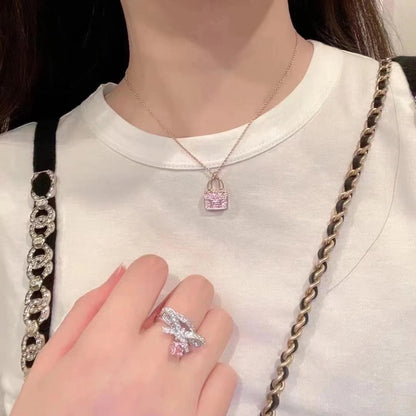 [moco jewelrys]Halskette mit Anhänger "CONSTANCE" mit violettem Diamanten