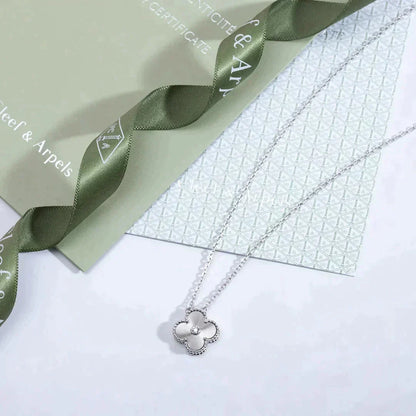 [moco jewelrys]CLOVER  15MM DIAMOND LASER NECKLACE SILVER