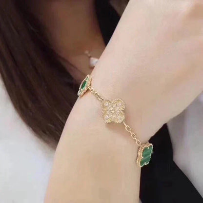 [Moco jewelrys] CLOVER 5 MOTIV MALACHIT ARMBAND KOLLEKTION