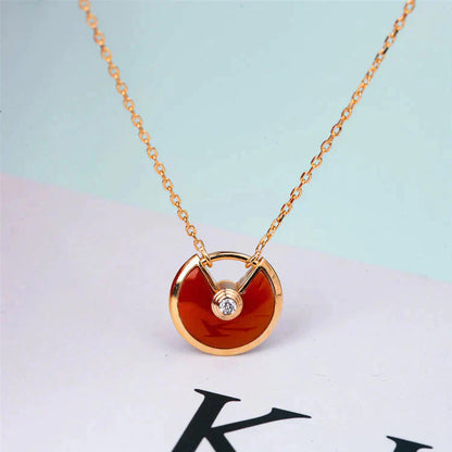 [moco jewelrys]AMULETTE GOLD CARNELIAN ONYX NECKLACE