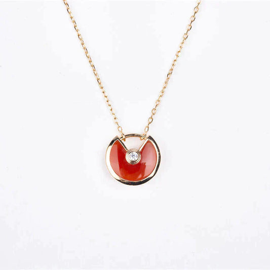 [moco jewelrys]AMULETT GOLD CARNELIAN ONYX HALSKETTE