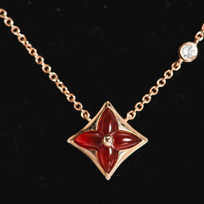 [moco jewelrys]STAR NECKLACE PINK GOLD 1 DIAMOND