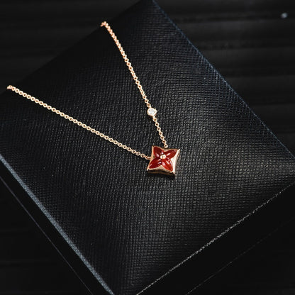 [moco jewelrys]STAR NECKLACE PINK GOLD 1 DIAMOND