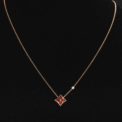 [moco jewelrys]STAR NECKLACE PINK GOLD 1 DIAMOND