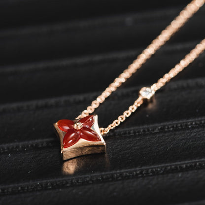 [moco jewelrys]STAR NECKLACE PINK GOLD 1 DIAMOND