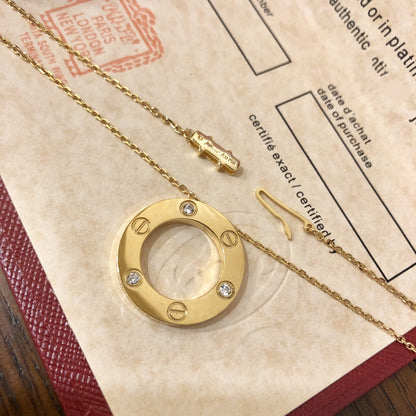 [moco jewelrys]LOVE HALSKETTE 16MM 3 DIAMANTEN