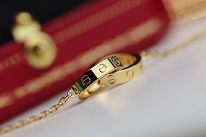 [moco jewelrys]LOVE NECKLACE DOUBLE RING GOLD