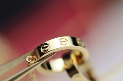 [moco jewelrys]LOVE NECKLACE DOUBLE RING GOLD