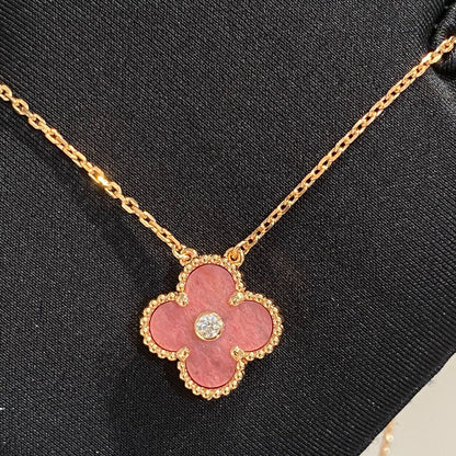 [moco jewelrys]KLEE 15MM DIAMANT RHODONIT HALSKETTE