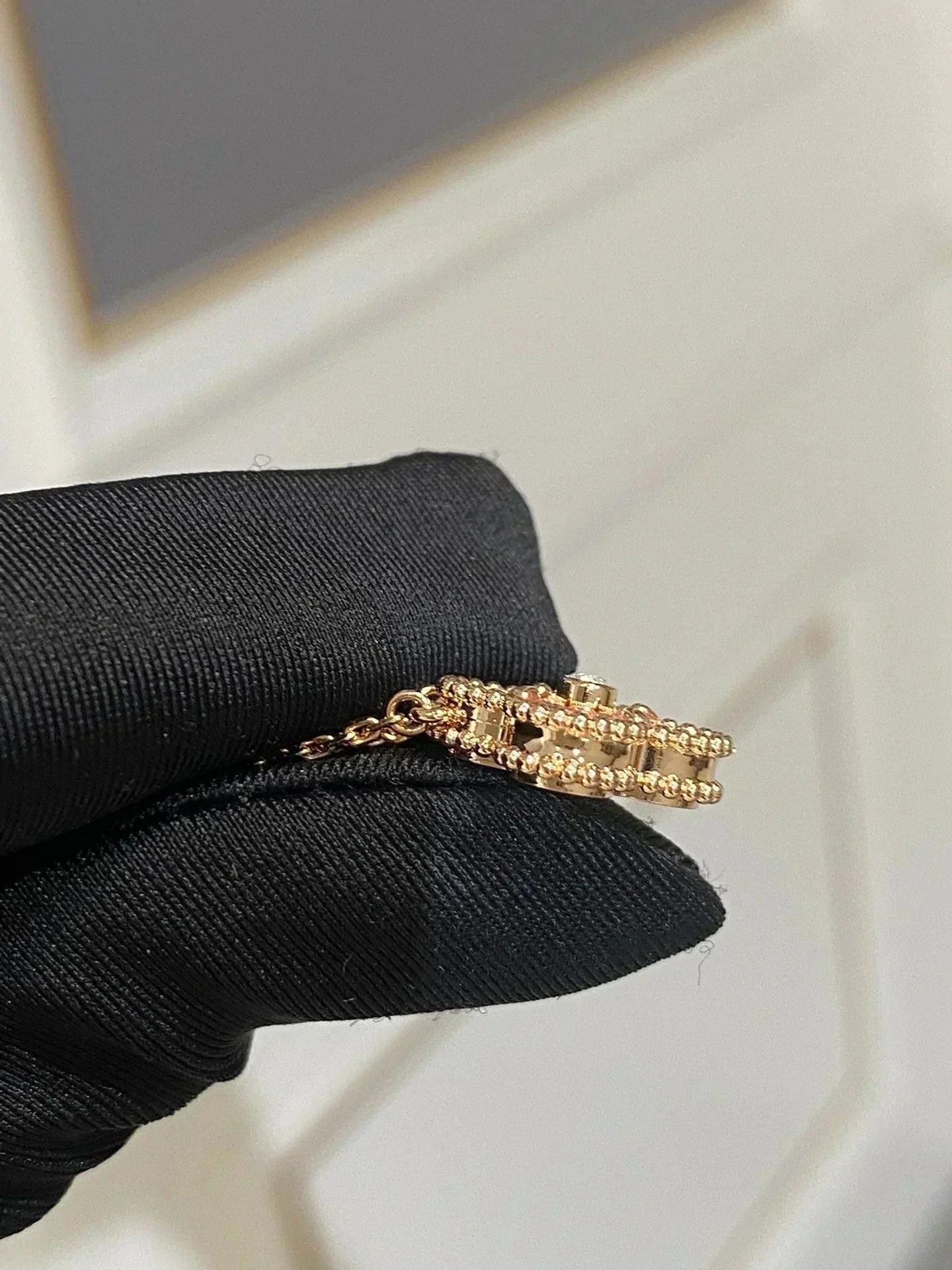 [moco jewelrys]KLEE 15MM DIAMANT RHODONIT HALSKETTE