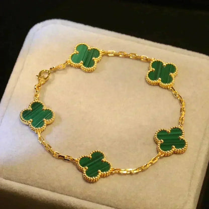 [Moco jewelrys] CLOVER 5 MOTIV MALACHIT ARMBAND KOLLEKTION