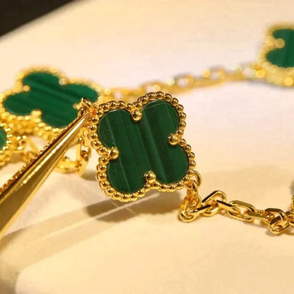 [Moco jewelrys] CLOVER 5 MOTIV MALACHIT ARMBAND KOLLEKTION