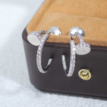 [moco jewelrys]JUSTE EARRINGS 12.75MM SILVER DIAMOND