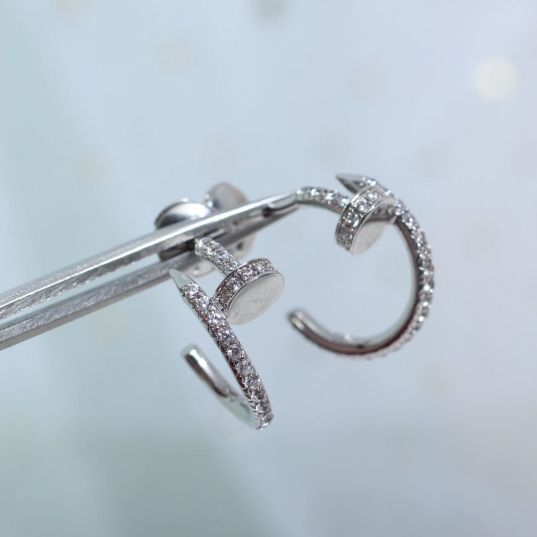 [moco jewelrys]JUSTE EARRINGS 12.75MM SILVER DIAMOND