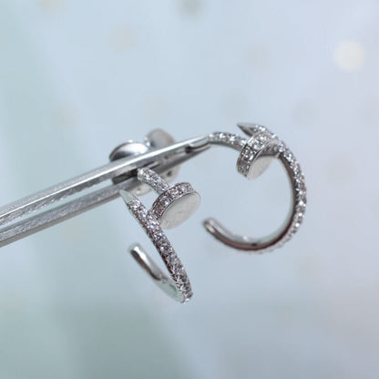 [moco jewelrys]JUSTE EARRINGS 12.75MM SILVER DIAMOND