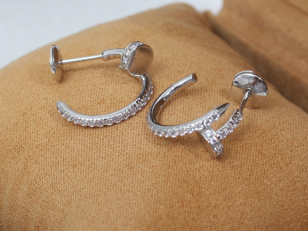 [moco jewelrys]JUSTE EARRINGS 12.75MM SILVER DIAMOND