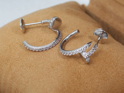 [moco jewelrys]JUSTE EARRINGS 12.75MM SILVER DIAMOND