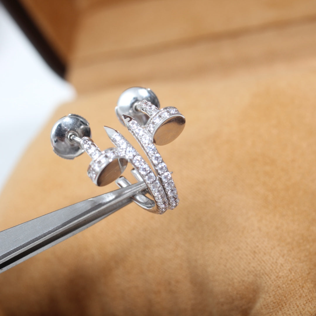 [moco jewelrys]JUSTE EARRINGS 12.75MM SILVER DIAMOND