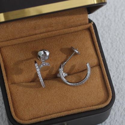 [moco jewelrys]JUSTE EARRINGS 12.75MM SILVER DIAMOND