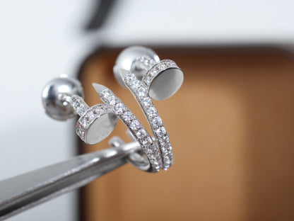 [moco jewelrys]JUSTE EARRINGS 12.75MM SILVER DIAMOND