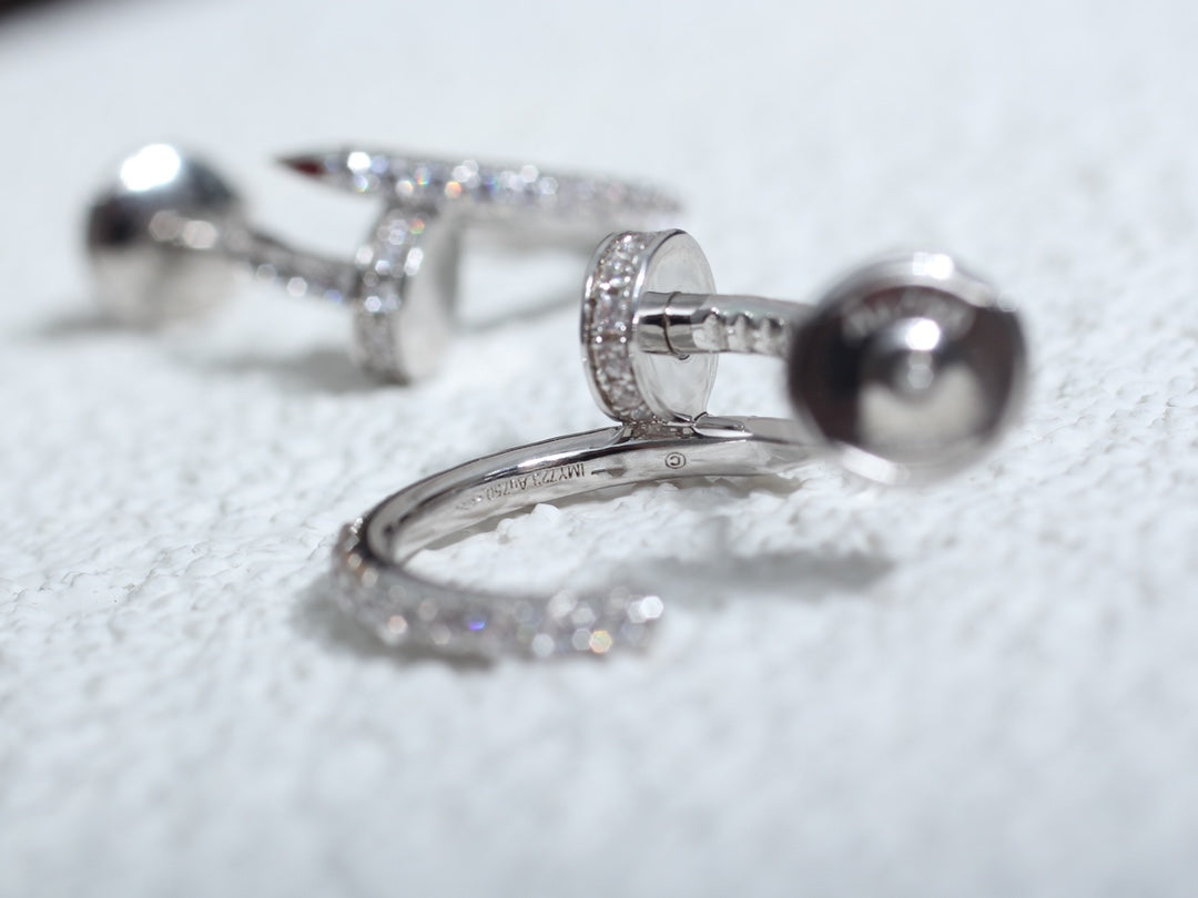 [moco jewelrys]JUSTE EARRINGS 12.75MM SILVER DIAMOND