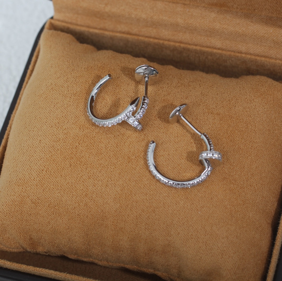[moco jewelrys]JUSTE EARRINGS 12.75MM SILVER DIAMOND