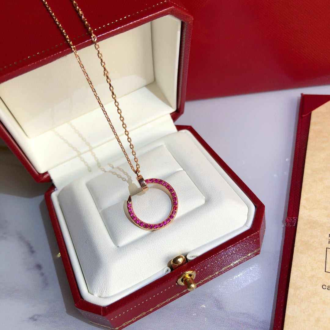[moco jewelrys]JUSTE NECKLACE GOLD RED DIAMONDS