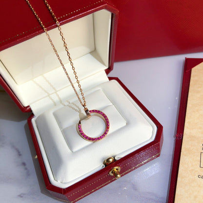 [moco jewelrys]JUSTE NECKLACE GOLD RED DIAMONDS