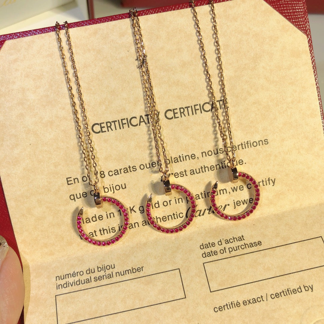 [moco jewelrys]JUSTE NECKLACE GOLD RED DIAMONDS