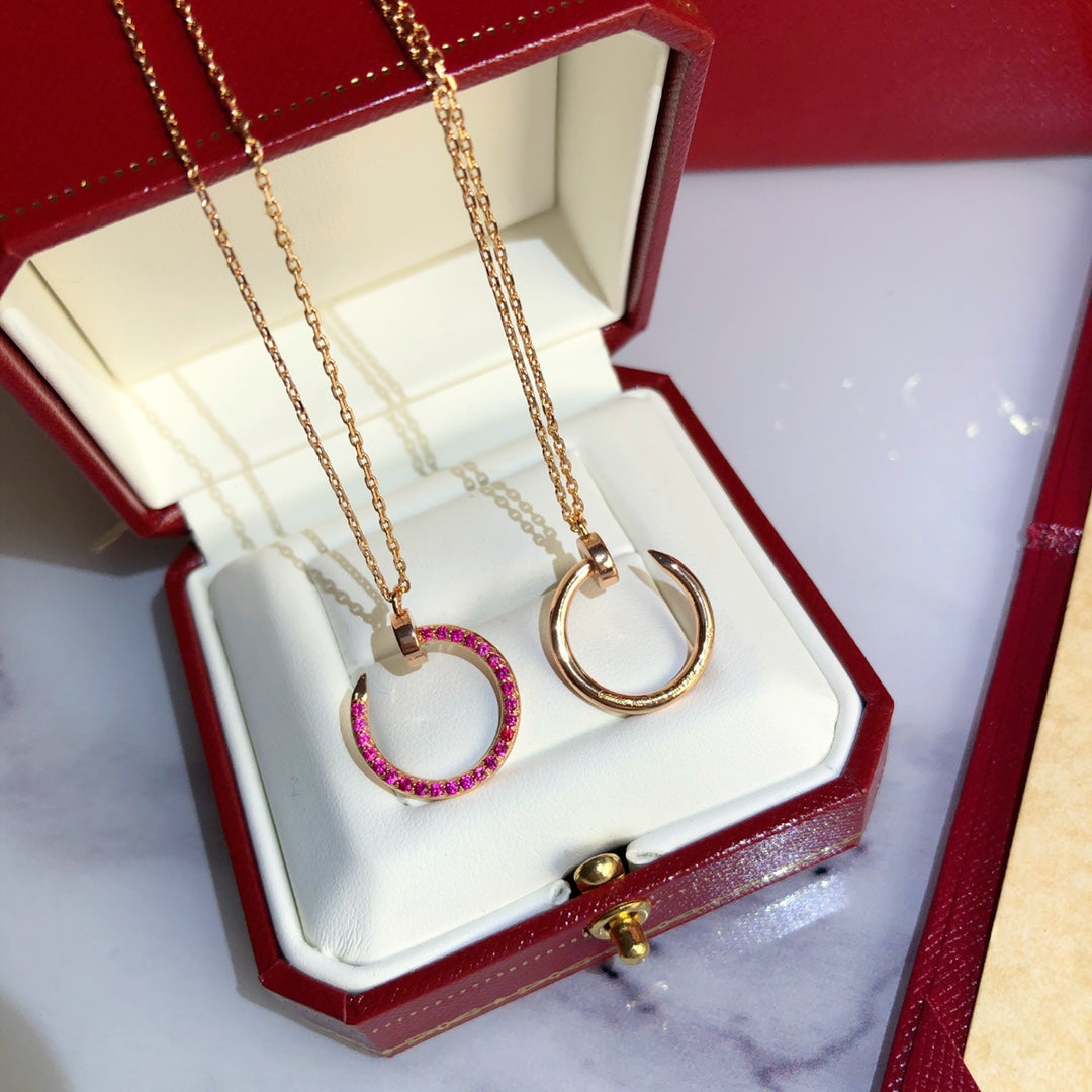 [moco jewelrys]JUSTE NECKLACE GOLD RED DIAMONDS